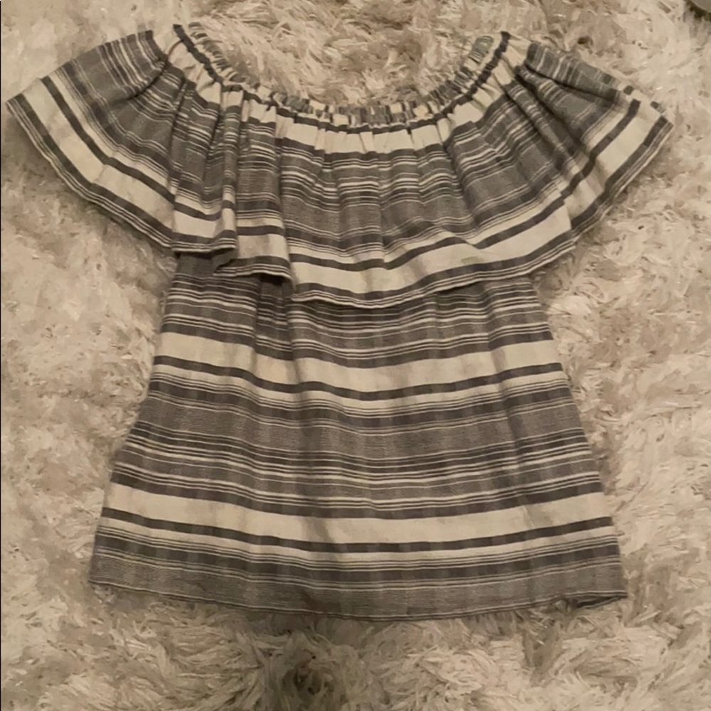 Off shoulder striped shirt